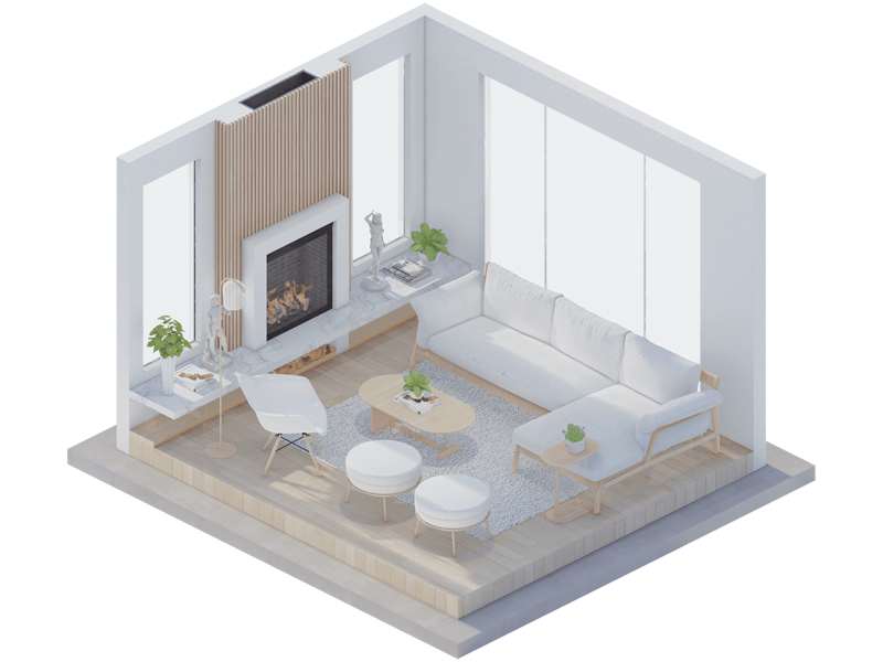 Henrick Scandinavian Fireplace