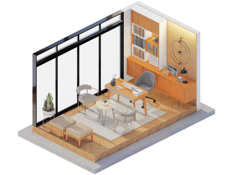 Eams Mid-Century Modern Home Office