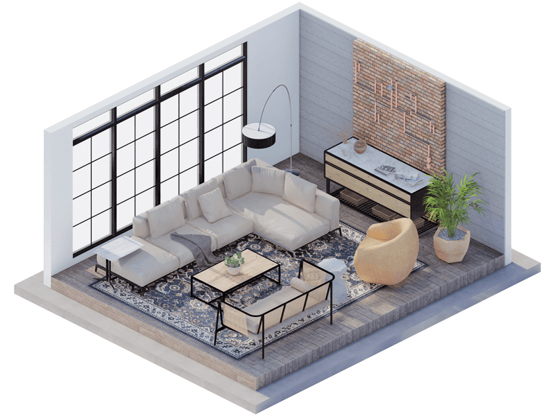 London Industrial Living Room