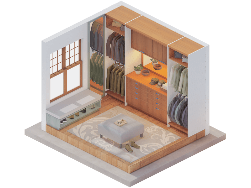 Garrison Craftsman Closet