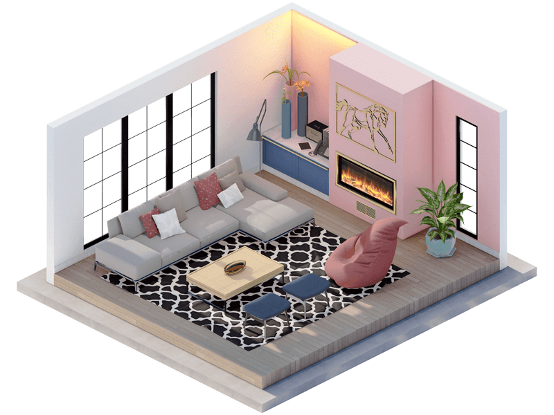 Ambrosia Eclectic Fireplace