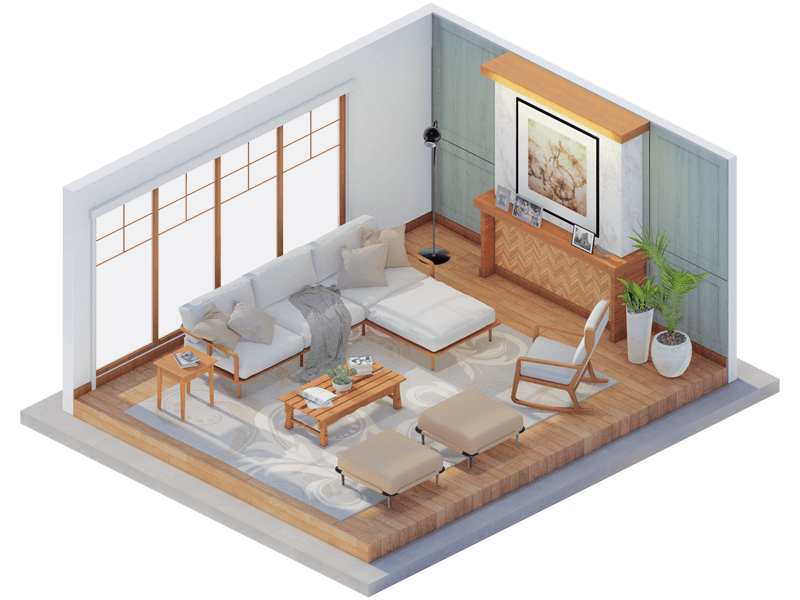 Garrison Craftsman Living Room