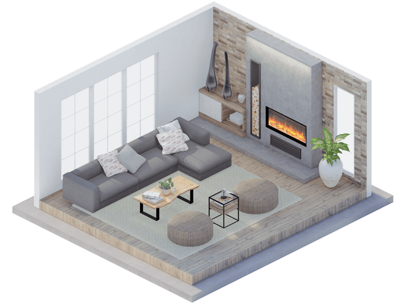 Brice Rustic Fireplace