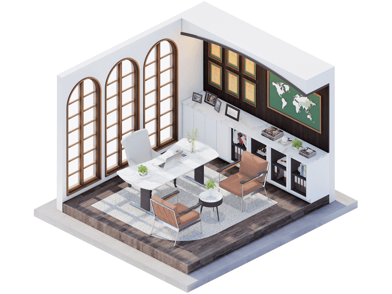 Modern Mediterranean Home Office