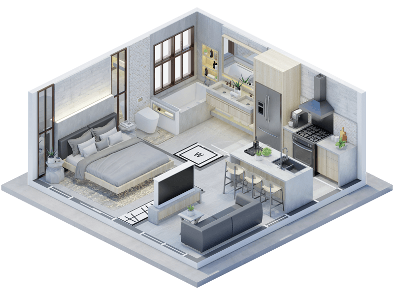 Texas Industrial ADU Interior Design Plans