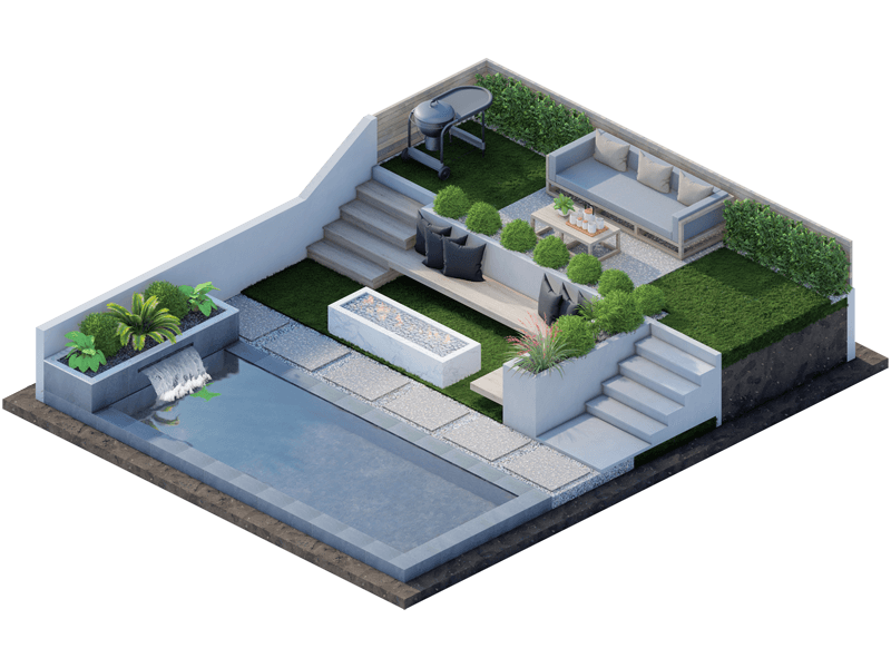 Lincoln Contemporary Backyard