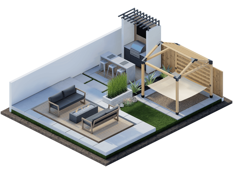 Larssen Mid-Century Modern Backyard