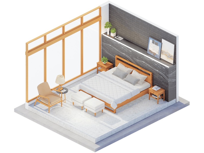 Mansfield Mid-Century Modern Bedroom