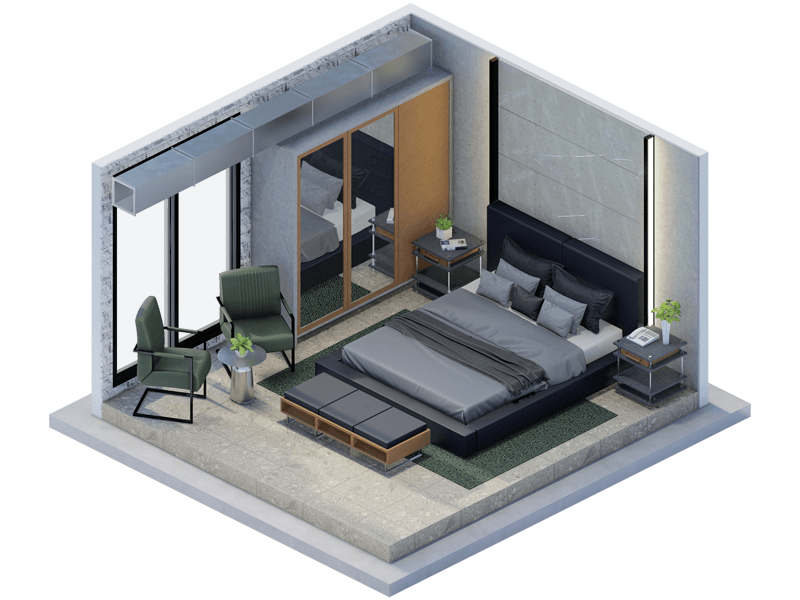 Florida Industrial Bedroom