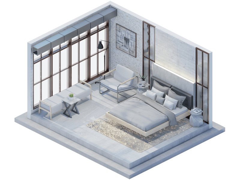 Texas Industrial Bedroom