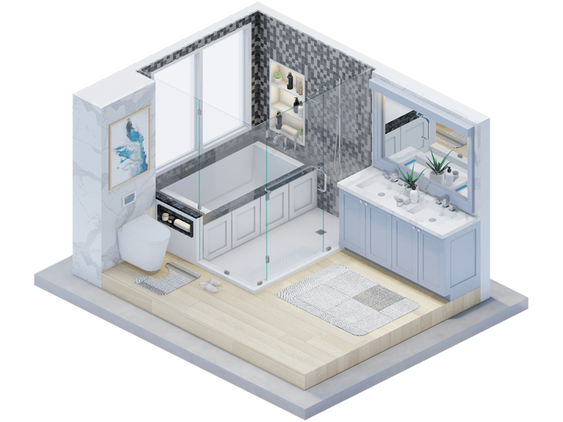 Olivia Transitional Bathroom