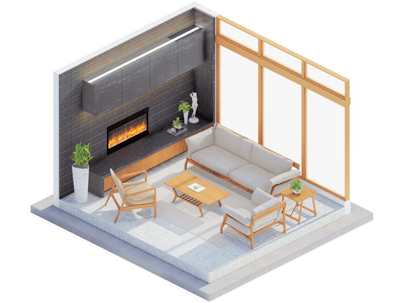 Mansfield Mid-Century Modern  Fireplace