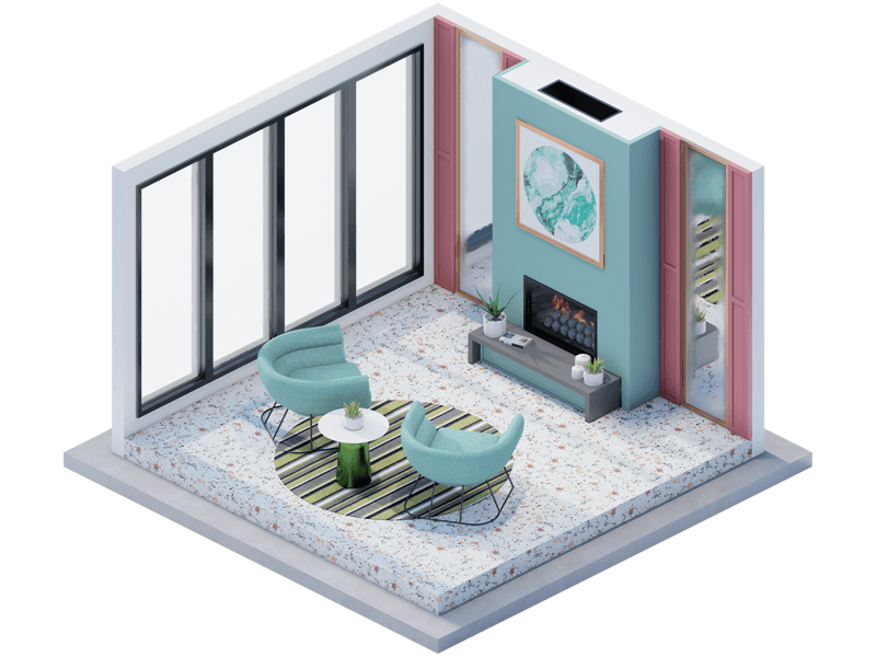 Mira Eclectic Fireplace