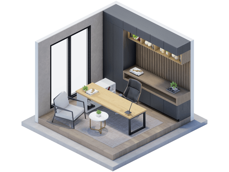 Larssen Mid-Century Modern Home Office