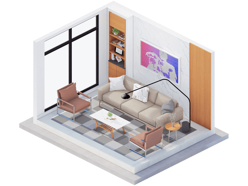 Breuer Mid-Century Modern Living Room