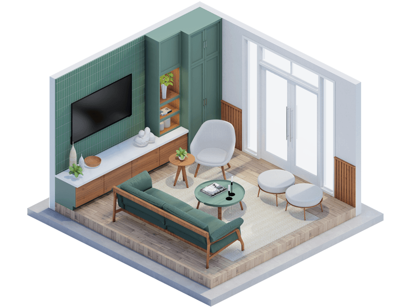 Tyrell Scandinavian Living Room