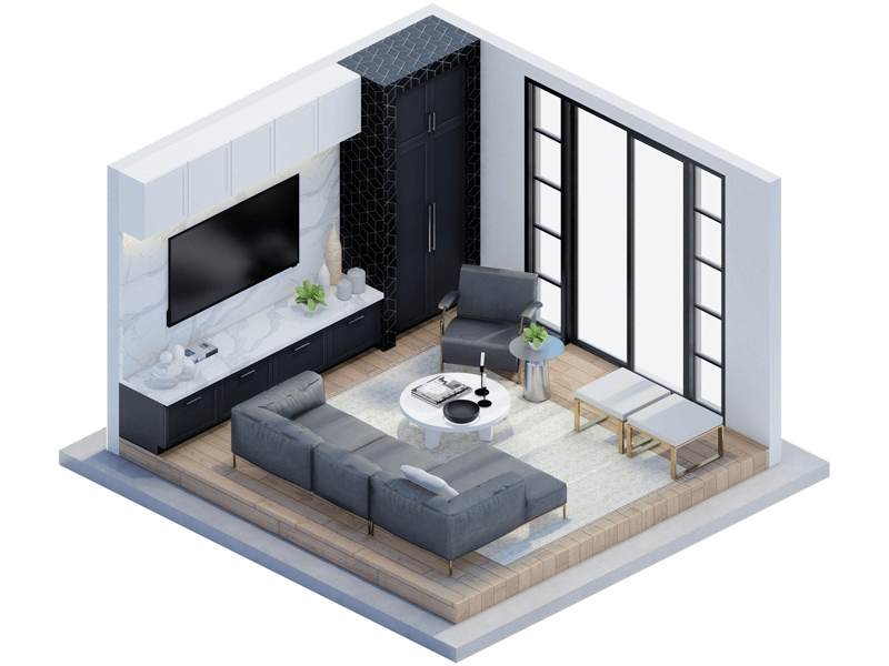 Luca Transitional Living Room