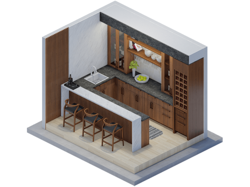 Mansfield Mid-Century Modern Bar