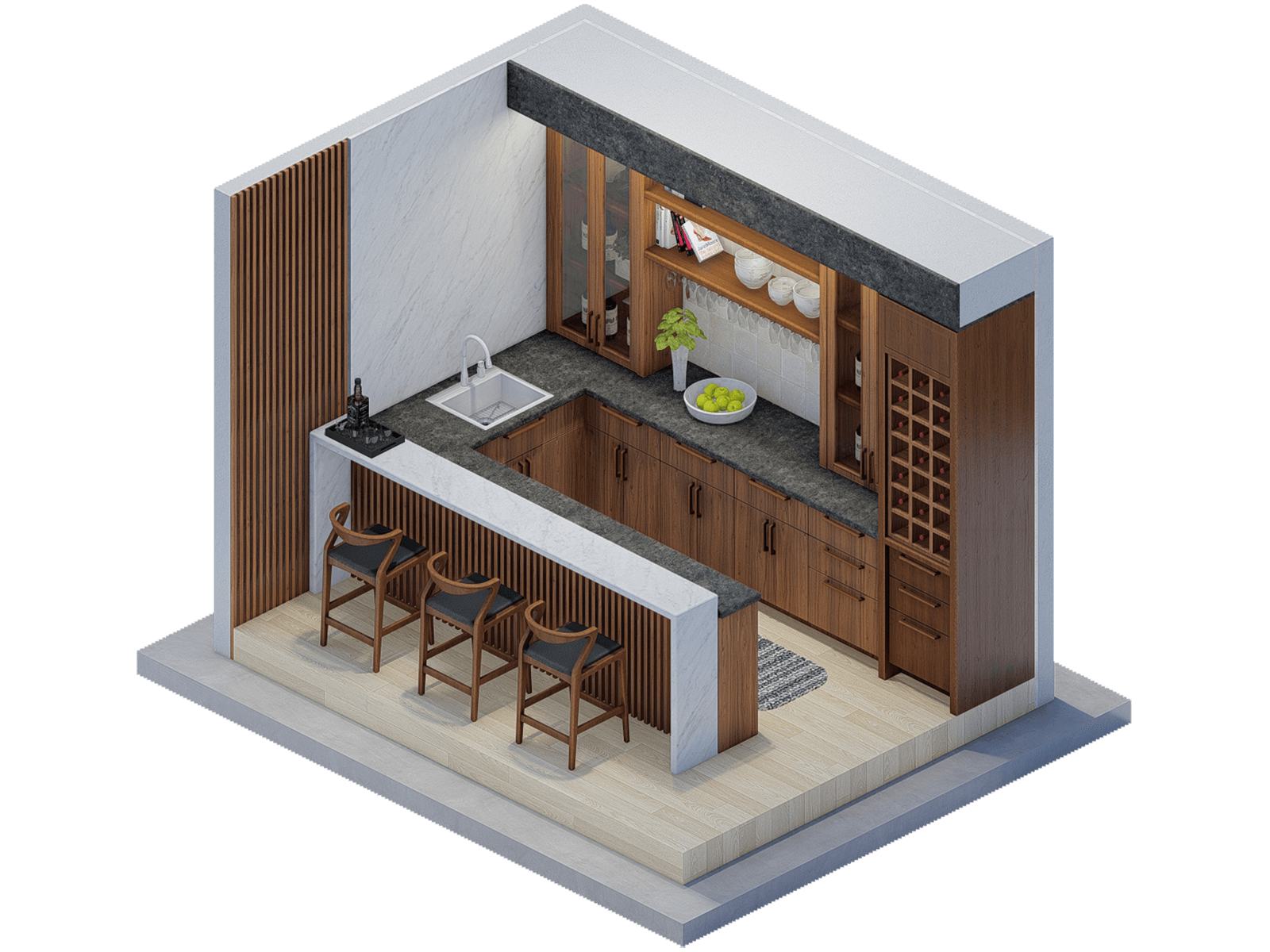 Mansfield Mid-Century Modern Bar