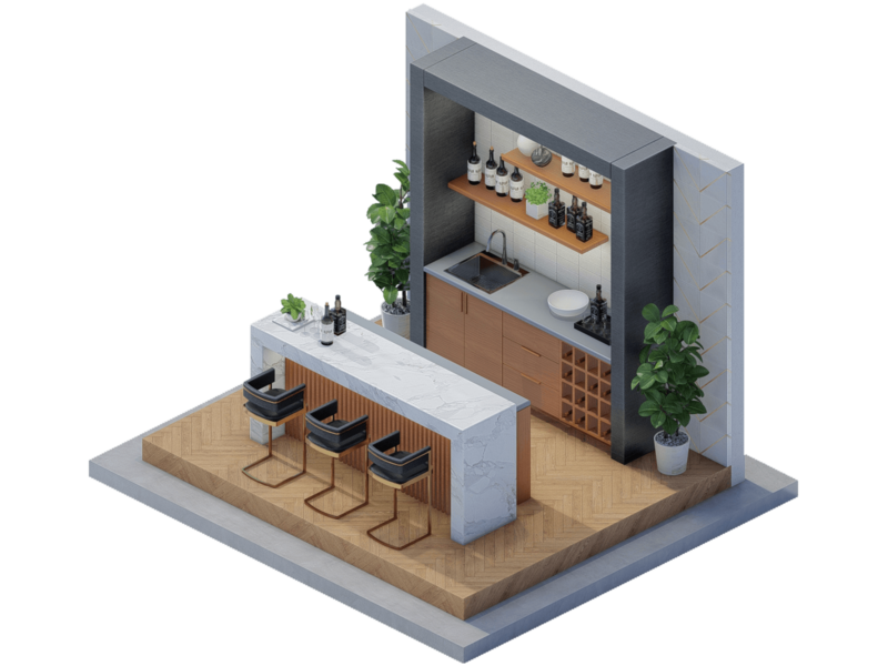 Breuer Mid-Century Modern Bar