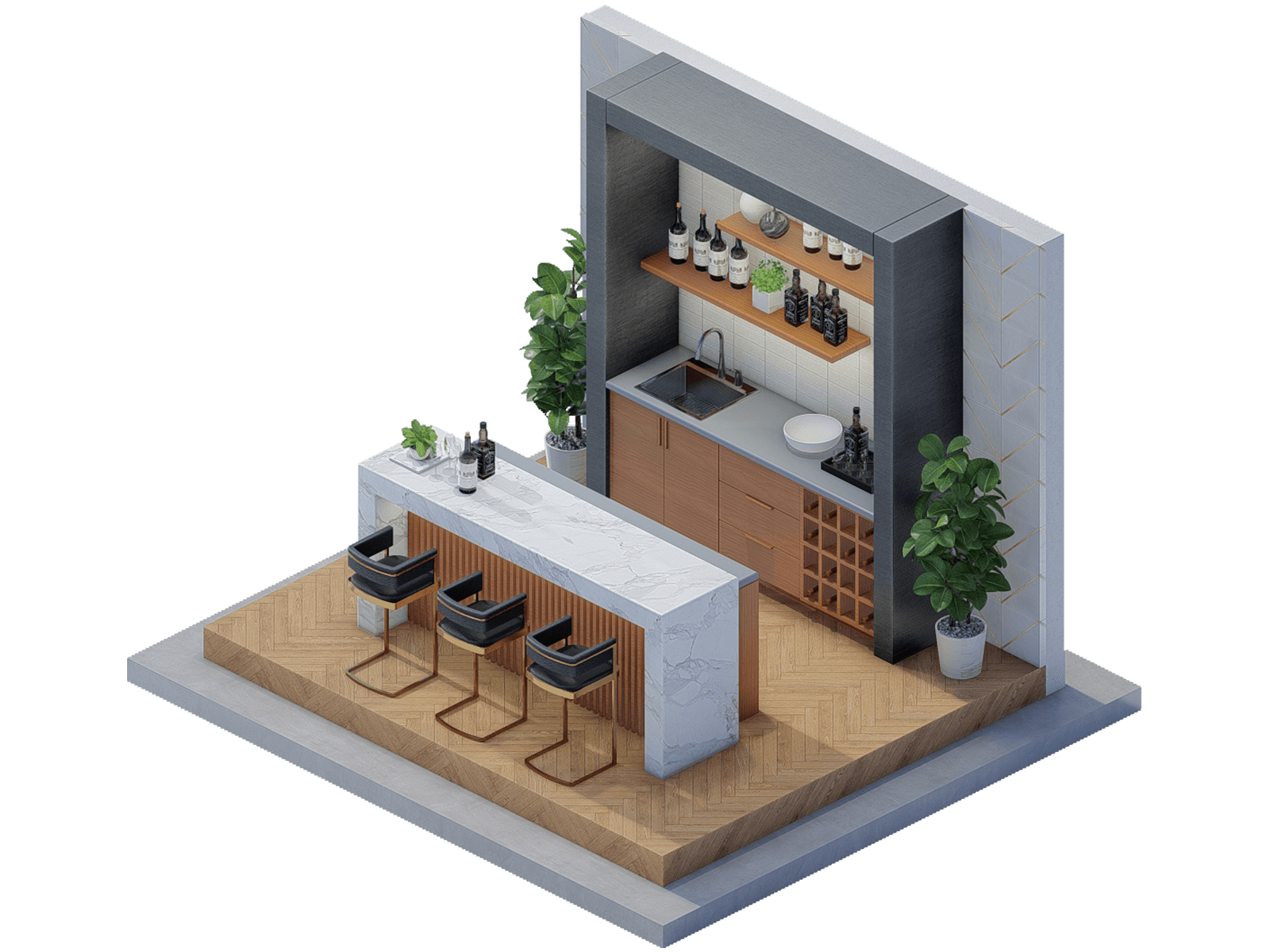 Breuer Mid-Century Modern Bar