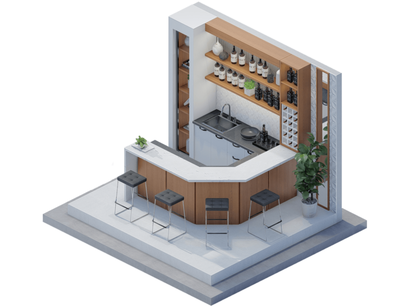 Larssen Mid-Century Modern Bar