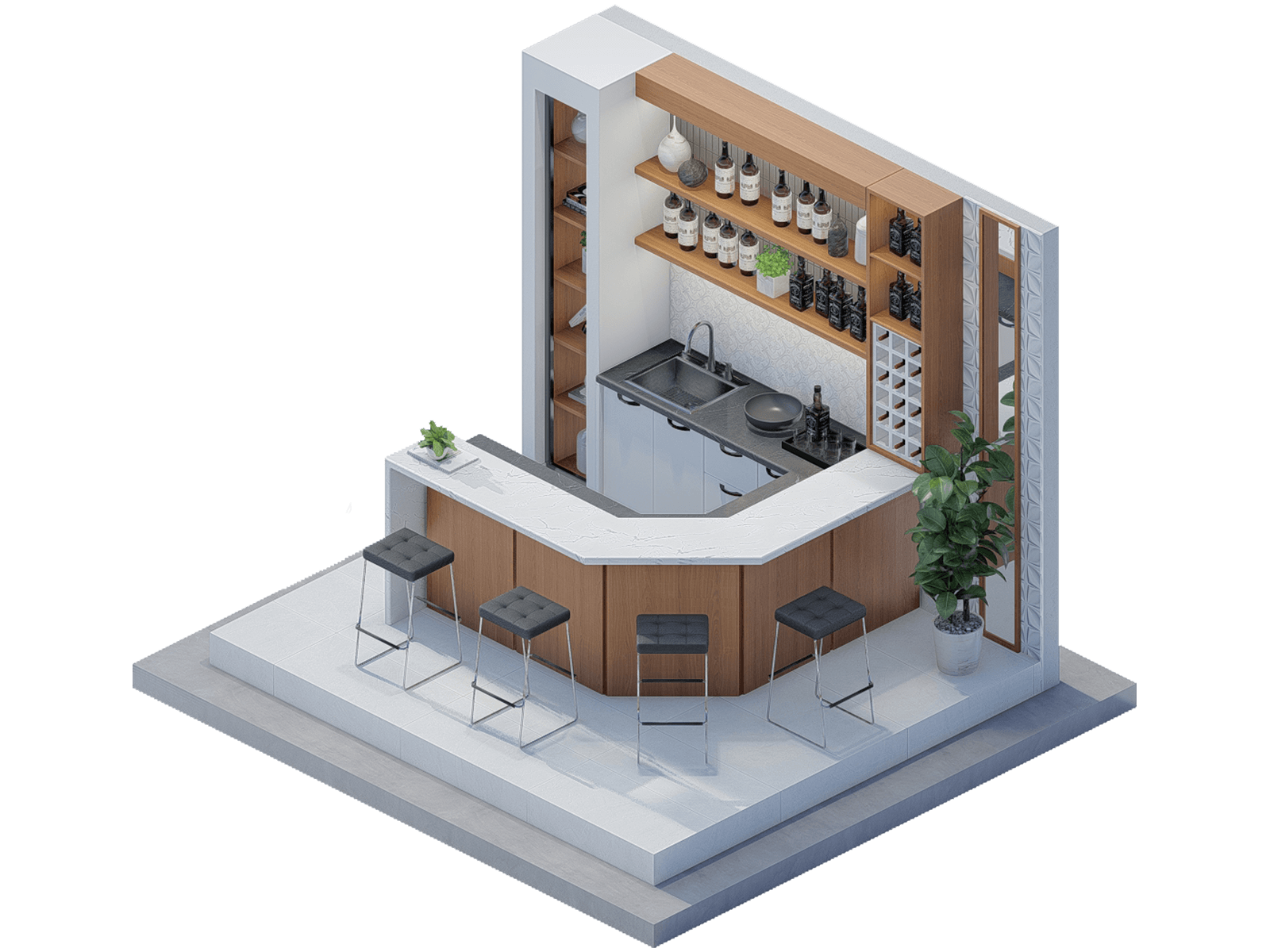 Larssen Mid-Century Modern Bar